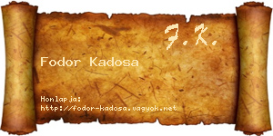 Fodor Kadosa névjegykártya