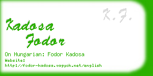 kadosa fodor business card